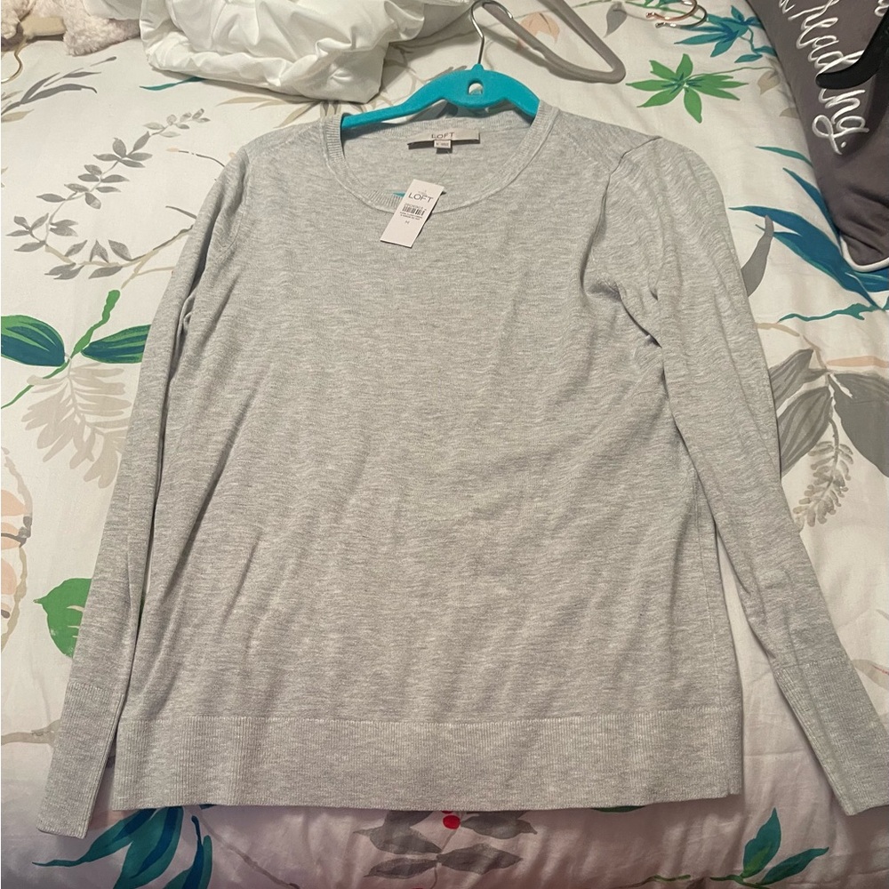 Loft Gray Long Sleeve Sweater